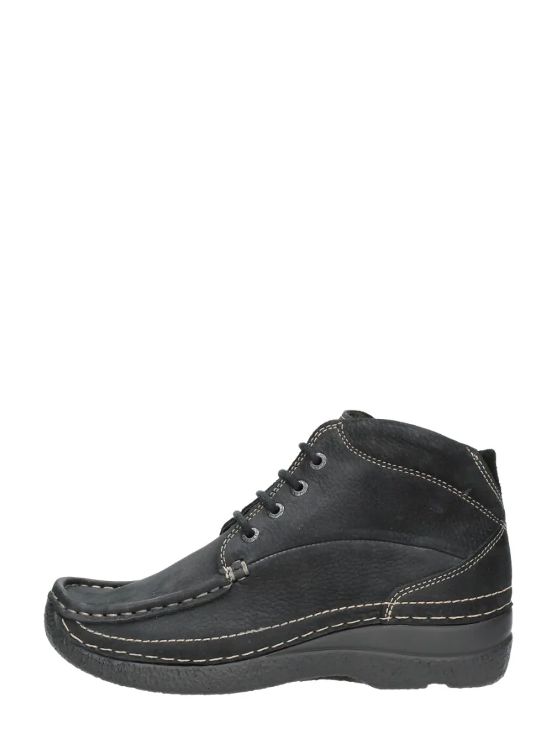 Wolky Roll Shoot, hoge veterschoenen voor dames in zwart, foto 1 van 4