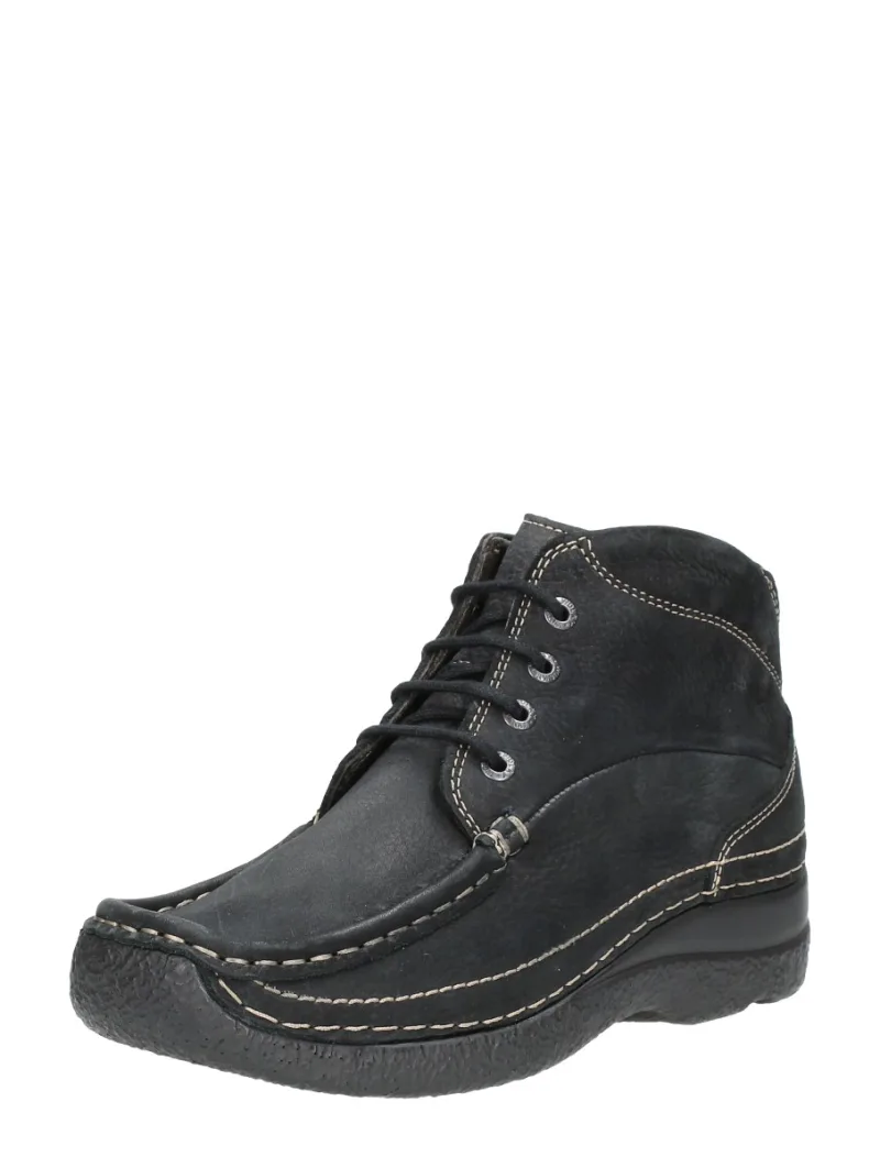 Wolky Roll Shoot, hoge veterschoenen voor dames in zwart, foto 2 van 2