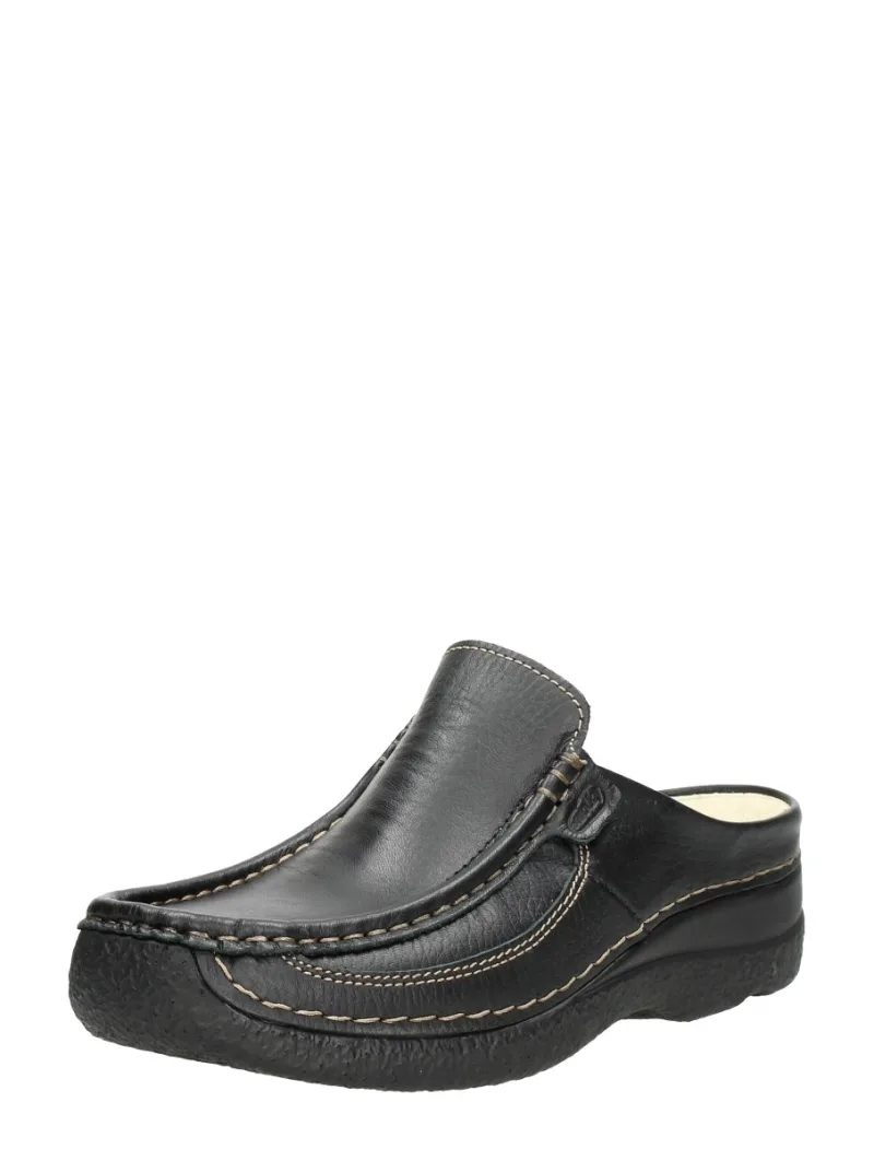 Wolky Roll Slide, dichte slippers voor dames in zwart, foto 2 van 2