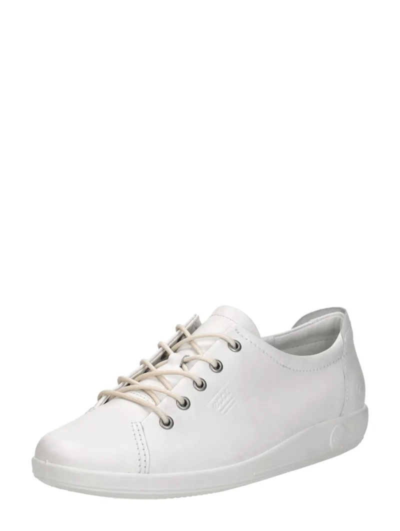 ECCO Soft 2.0, lage veterschoenen voor dames in wit, foto 2 van 2
