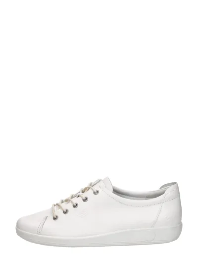 ECCO Soft 2.0, lage veterschoenen voor dames in wit, foto 1 van 4