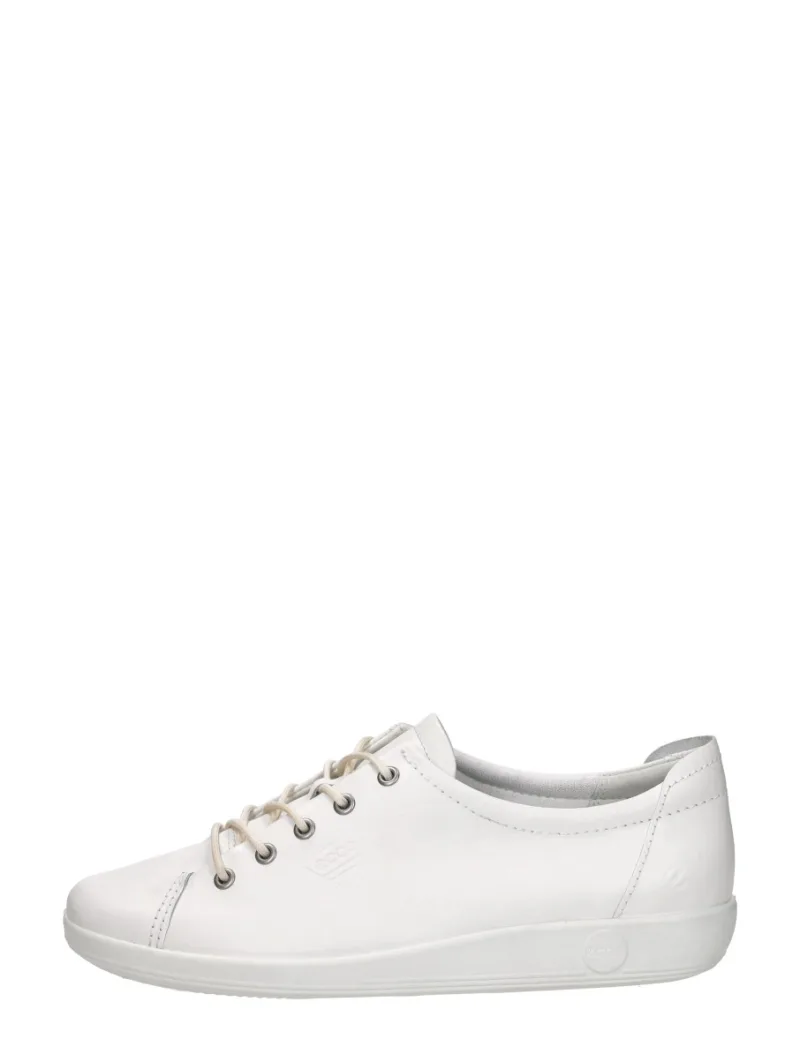 ECCO Soft 2.0, lage veterschoenen voor dames in wit