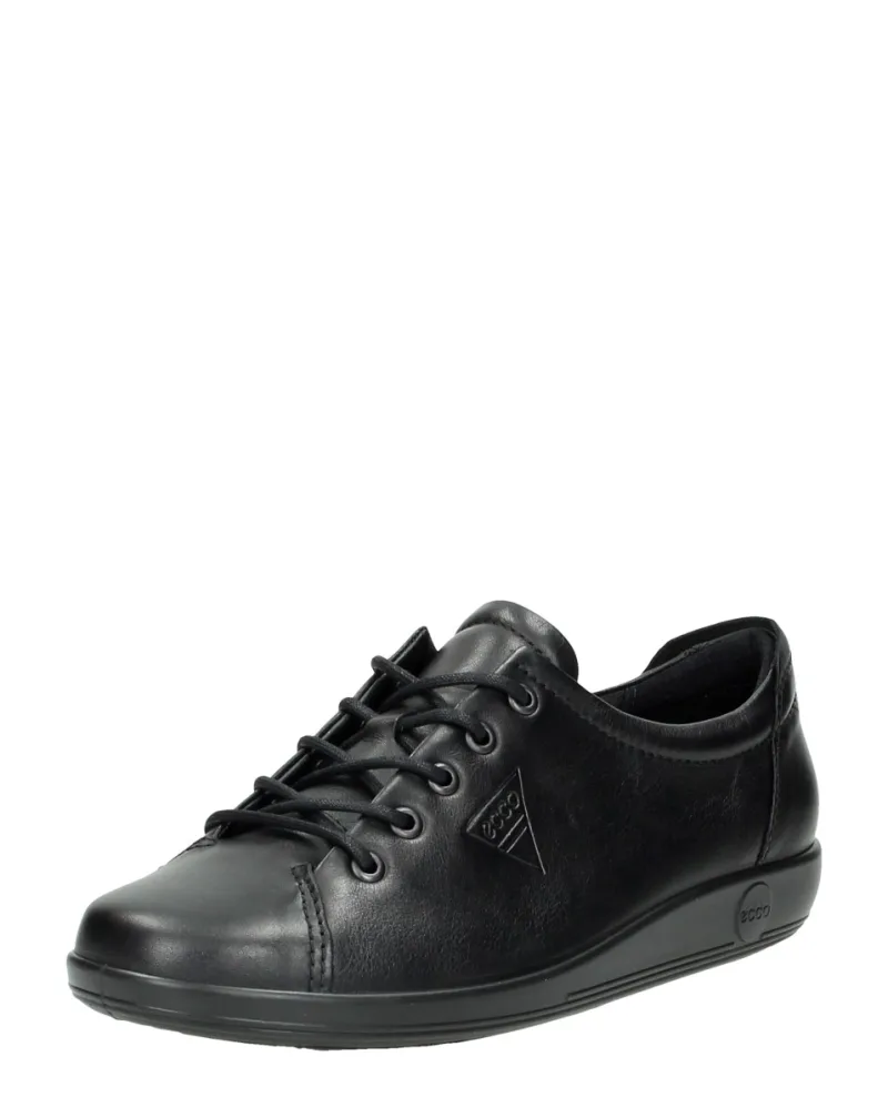 ECCO Soft 2.0, lage veterschoenen voor dames in zwart, foto 2 van 2