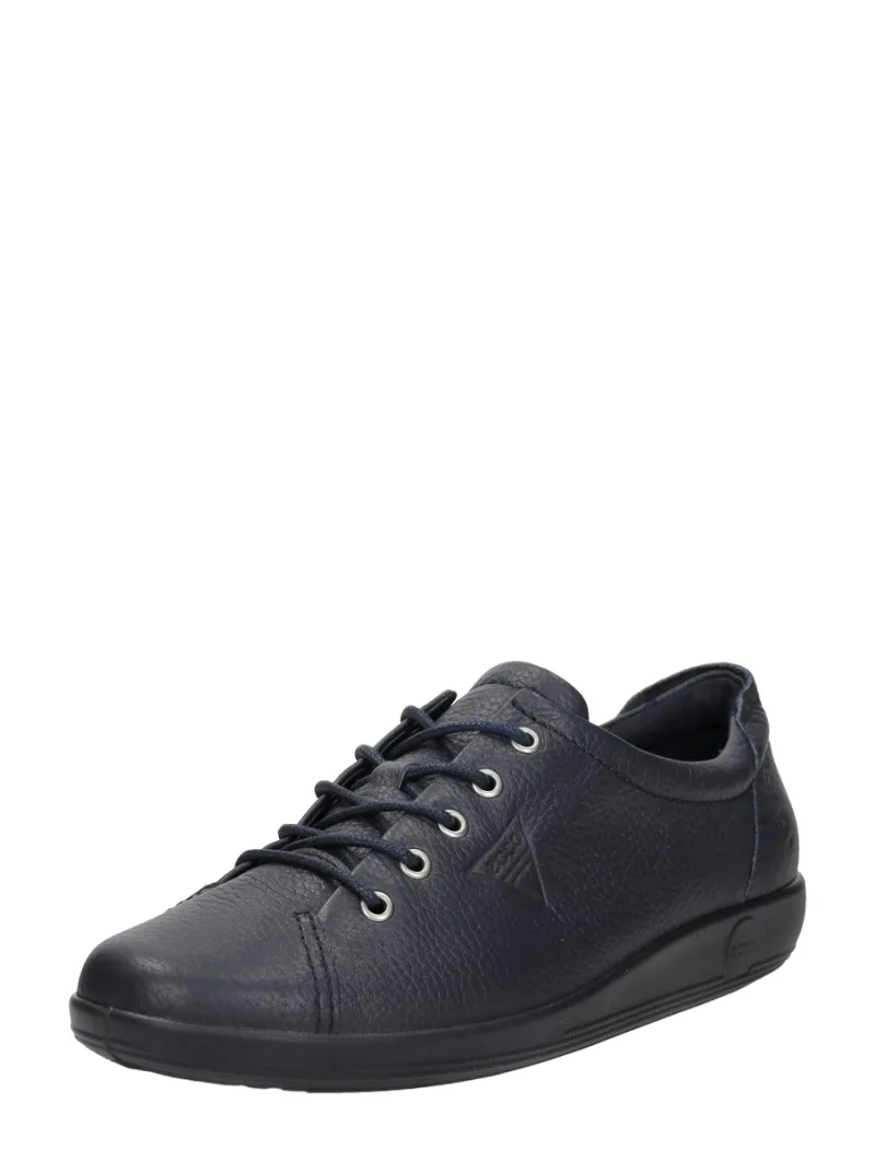 ECCO Soft 2.0, lage veterschoenen voor dames in blauw, foto 2 van 2