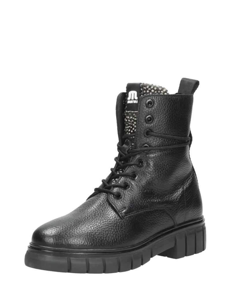 Maruti Tyler Leather, hoge veterschoenen voor dames in zwart, foto 2 van 2