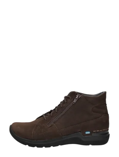 Wolky Why, hoge veterschoenen voor dames in donkerbruin, foto 1 van 4