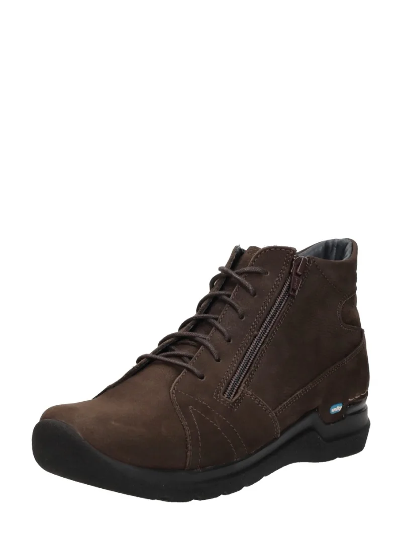 Wolky Why, hoge veterschoenen voor dames in donkerbruin, foto 2 van 2