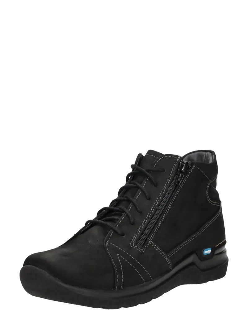 Wolky Why, hoge veterschoenen voor dames in zwart, foto 2 van 2