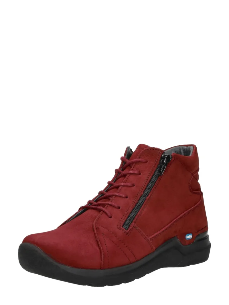 Wolky Why, hoge veterschoenen voor dames in rood, foto 2 van 2