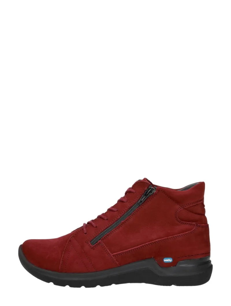 Wolky Why, hoge veterschoenen voor dames in rood