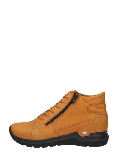Wolky Why, hoge veterschoenen voor dames in geel, foto 1 van 4