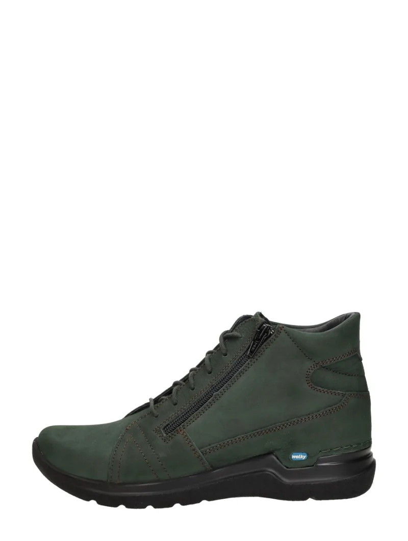 Wolky Why, hoge veterschoenen voor dames in groen