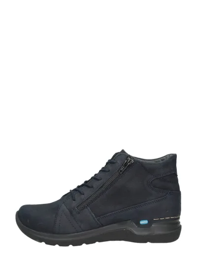 Wolky Why, hoge veterschoenen voor dames in blauw, foto 1 van 4