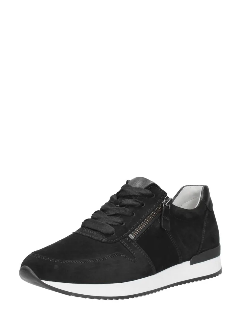 Gabor Dames sneakers, lage veterschoenen voor dames in zwart, foto 2 van 2