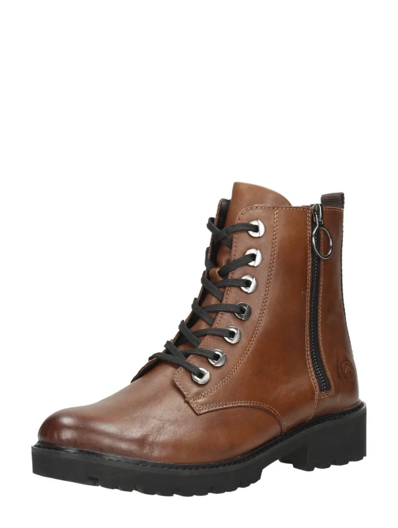 Remonte Veterschoenen Hoog, hoge veterschoenen voor dames in cognac, foto 2 van 2