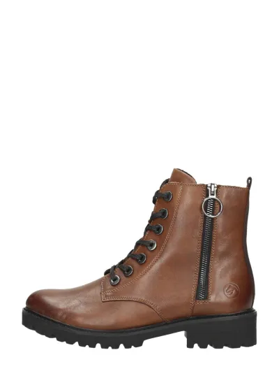 Remonte Veterschoenen Hoog, hoge veterschoenen voor dames in cognac, foto 1 van 4