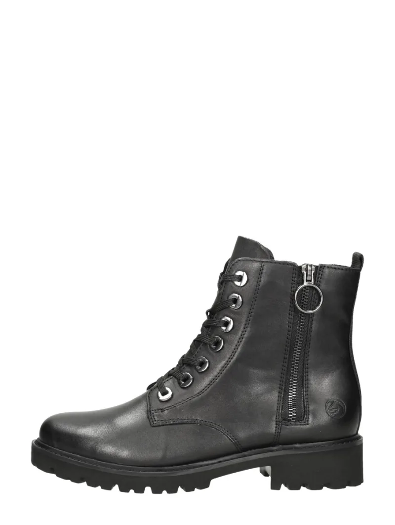 Remonte Veterschoenen Hoog, hoge veterschoenen voor dames in zwart