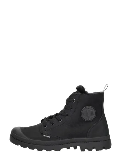 Palladium Pampa Hi Zip L, hoge veterschoenen voor dames in zwart, foto 1 van 4