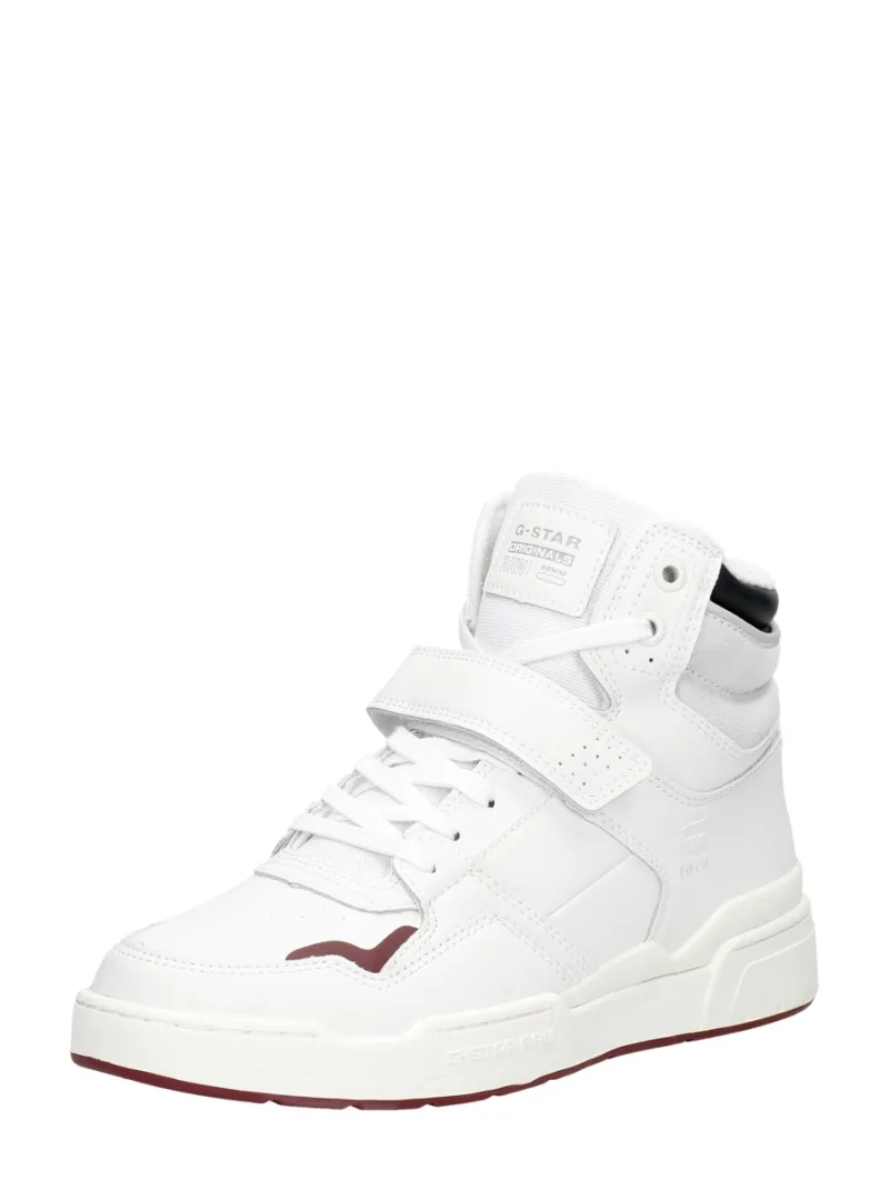G-Star Attacc Mid Lea W, hoge veterschoenen voor dames in wit, foto 2 van 2