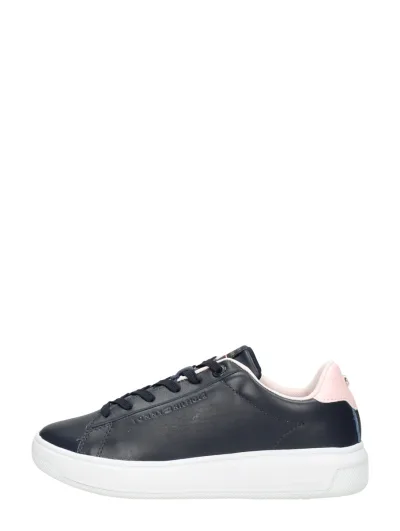 Tommy Hilfiger Lowcut Leather Cupsole, lage veterschoenen voor dames in blauw, foto 1 van 4