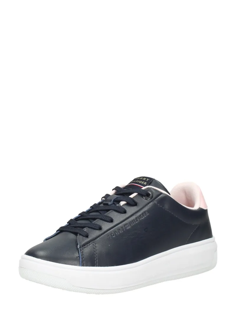 Tommy Hilfiger Lowcut Leather Cupsole, lage veterschoenen voor dames in blauw, foto 2 van 2