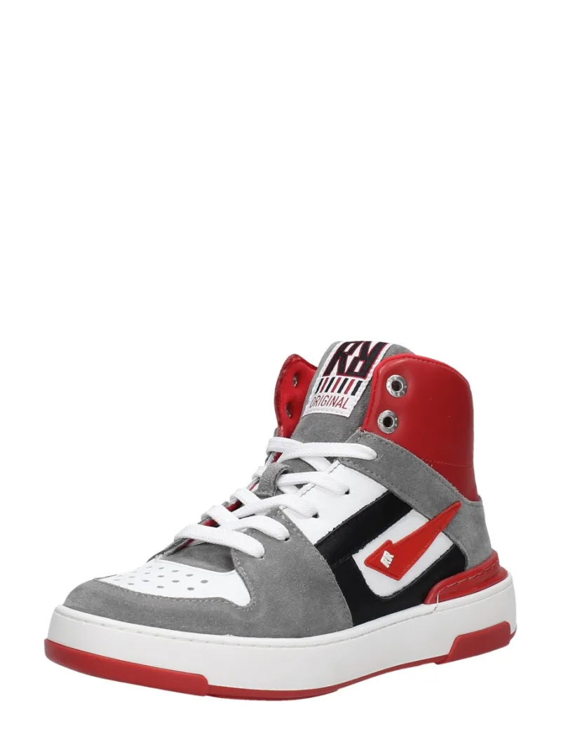 Red Rag Veterschoenen Hoog, hoge veterschoenen voor jongens in rood, foto 2 van 2