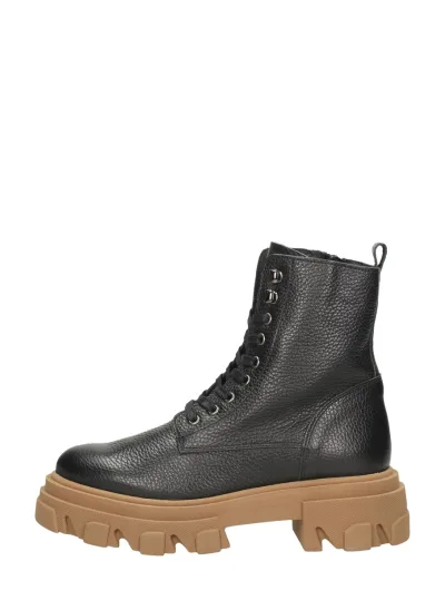 Ps Poelman Dames veterschoenen, hoge veterschoenen voor dames in zwart, foto 1 van 4