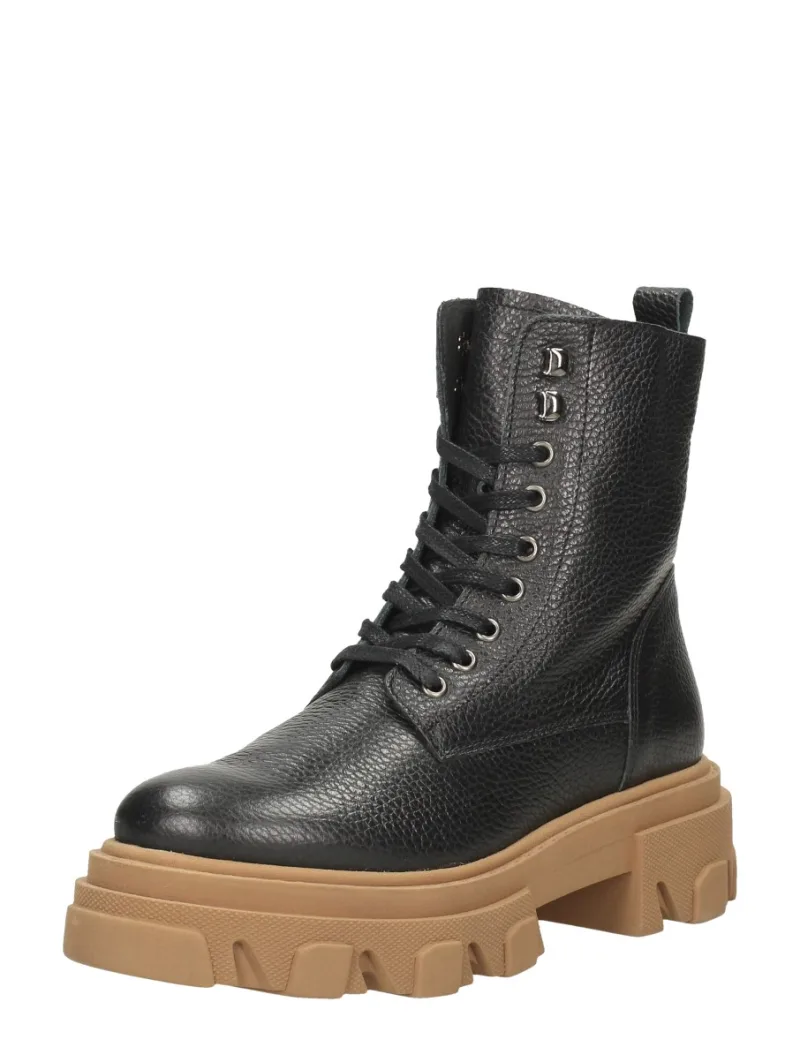 Ps Poelman Dames veterschoenen, hoge veterschoenen voor dames in zwart, foto 2 van 2