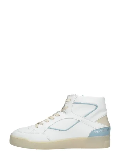 MJUS Veterschoenen Hoog, hoge veterschoenen voor dames in wit, foto 1 van 4