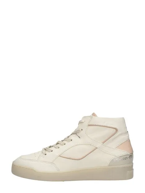 MJUS Veterschoenen Hoog, hoge veterschoenen voor dames in gebroken wit