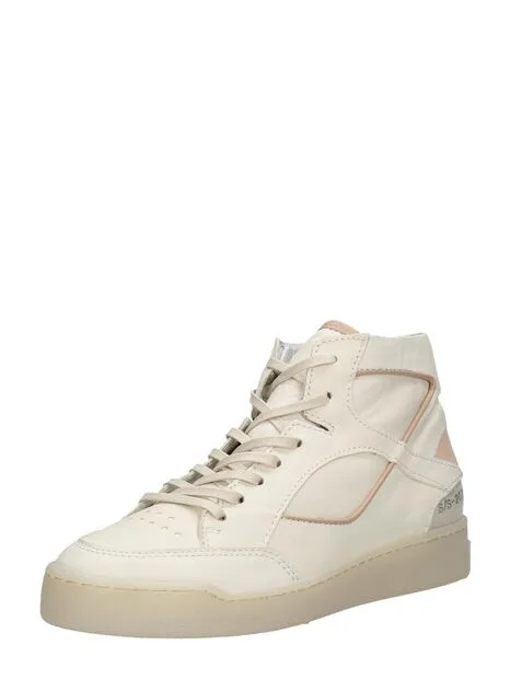 MJUS Veterschoenen Hoog, hoge veterschoenen voor dames in gebroken wit, foto 2 van 2