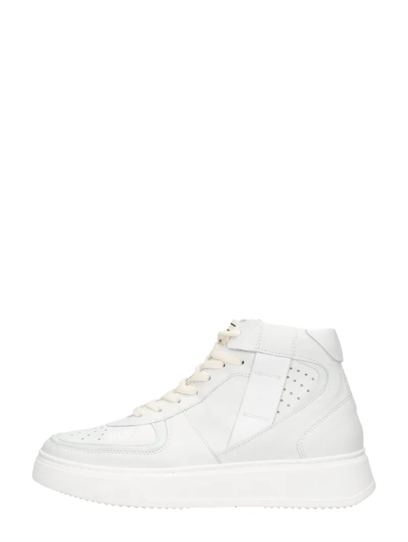 MJUS Veterschoenen Hoog, hoge veterschoenen voor dames in wit