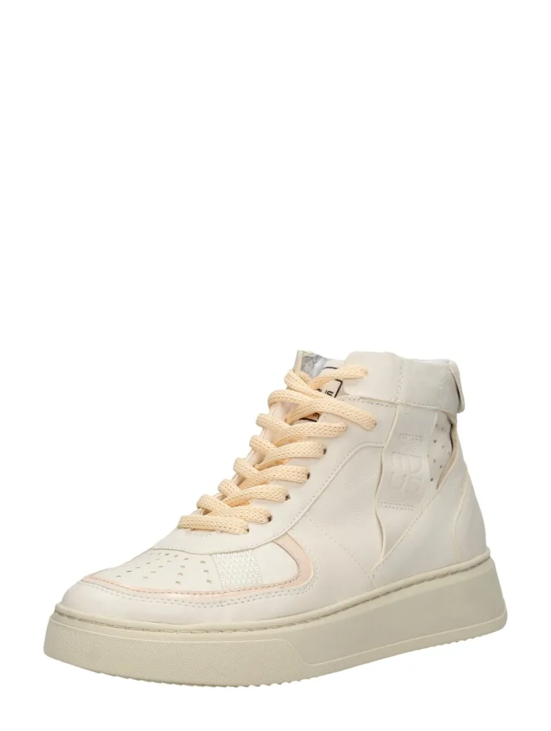 MJUS Veterschoenen Hoog, hoge veterschoenen voor dames in gebroken wit, foto 2 van 2