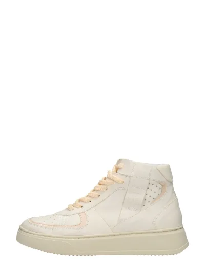 MJUS Veterschoenen Hoog, hoge veterschoenen voor dames in gebroken wit, foto 1 van 4