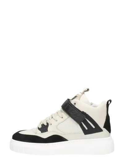 Red Rag Women High Top Sneaker, hoge veterschoenen voor dames in zwart, foto 1 van 4