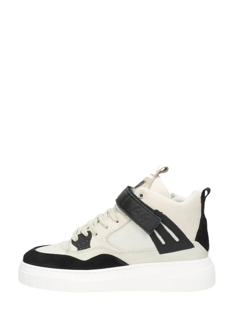Red Rag Women High Top Sneaker, hoge veterschoenen voor dames in zwart