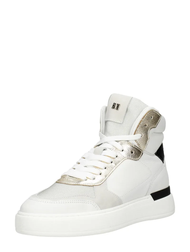 Red Rag Women High Top Sneaker, hoge veterschoenen voor dames in wit, foto 2 van 2