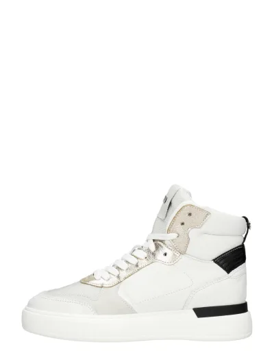 Red Rag Women High Top Sneaker, hoge veterschoenen voor dames in wit, foto 1 van 4