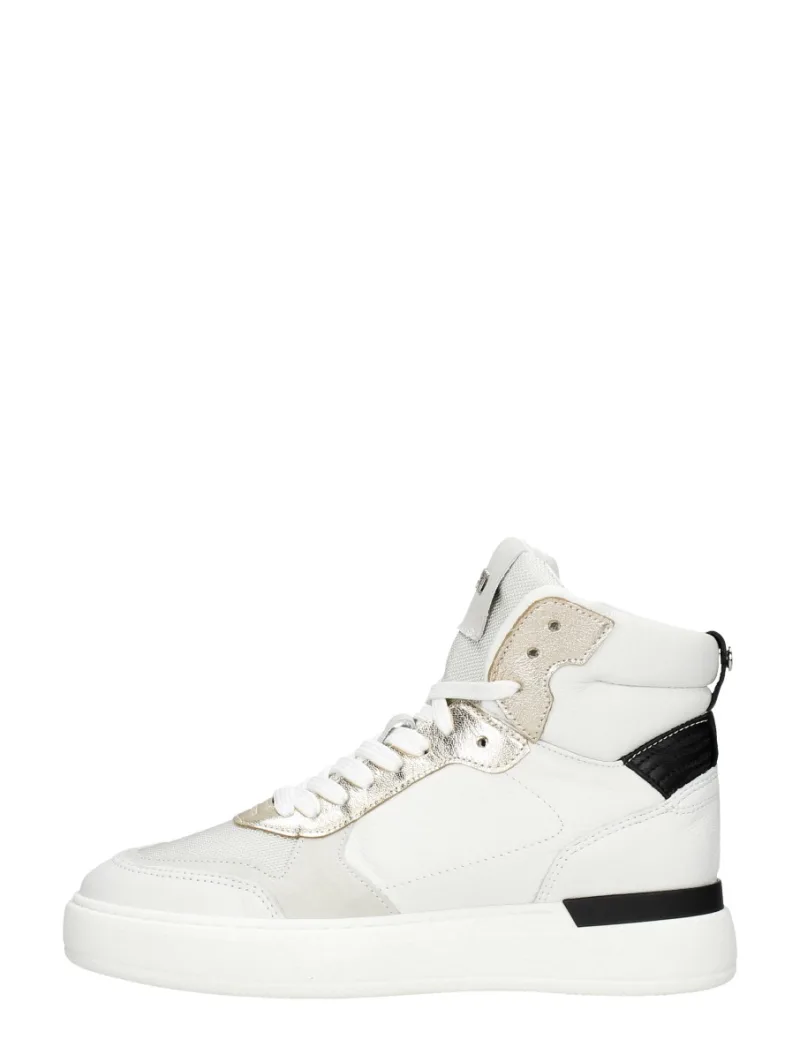 Red Rag Women High Top Sneaker, hoge veterschoenen voor dames in wit