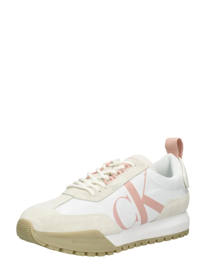 Calvin Klein New Retro Runner Laceup Low, lage veterschoenen voor dames in wit, foto 2 van 2