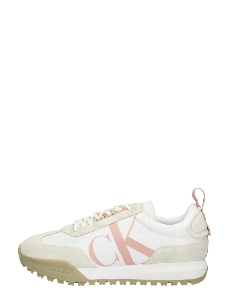 Calvin Klein New Retro Runner Laceup Low, lage veterschoenen voor dames in wit
