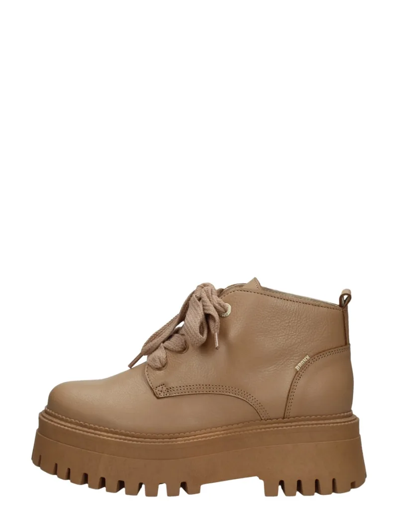 Bronx Groov-y Chunks, hoge veterschoenen voor dames in cognac