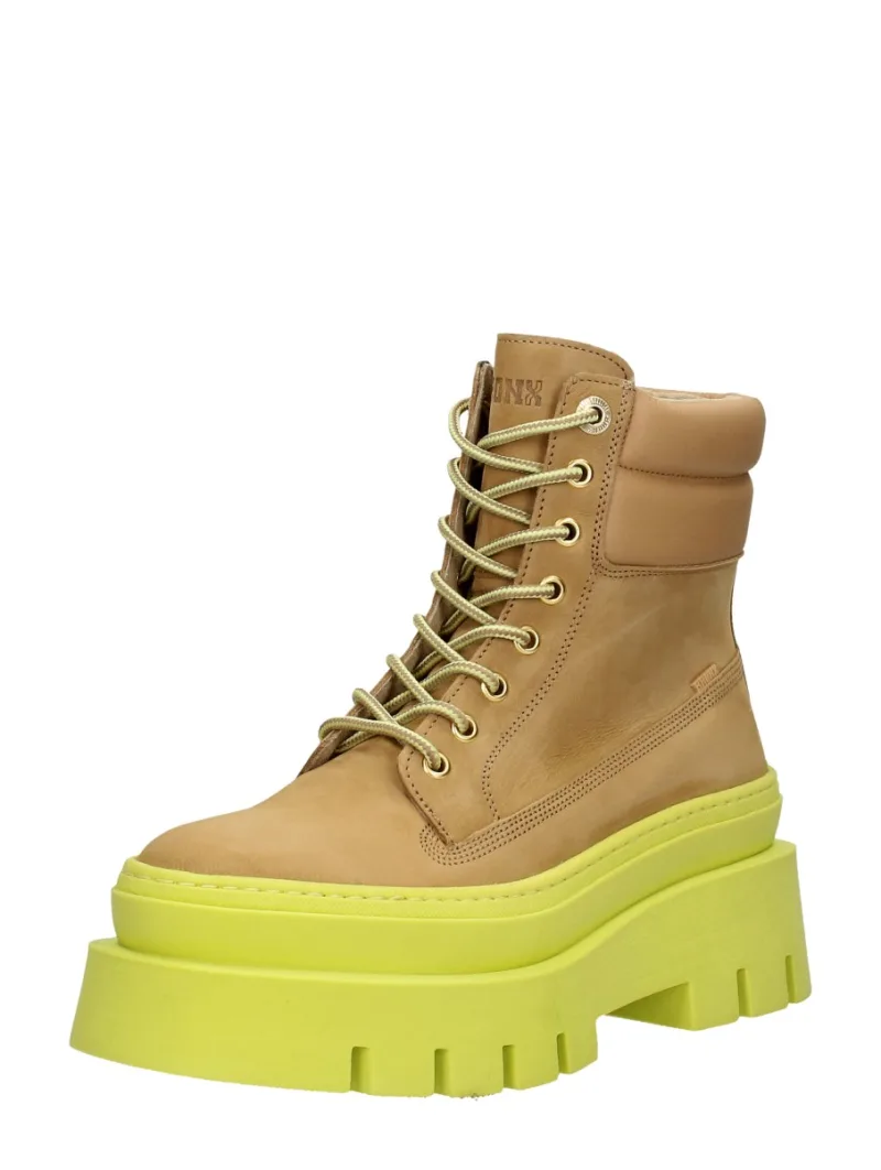 Bronx Evi-Ann middel bruin, hoge veterschoenen voor dames in middelbruin, foto 2 van 2