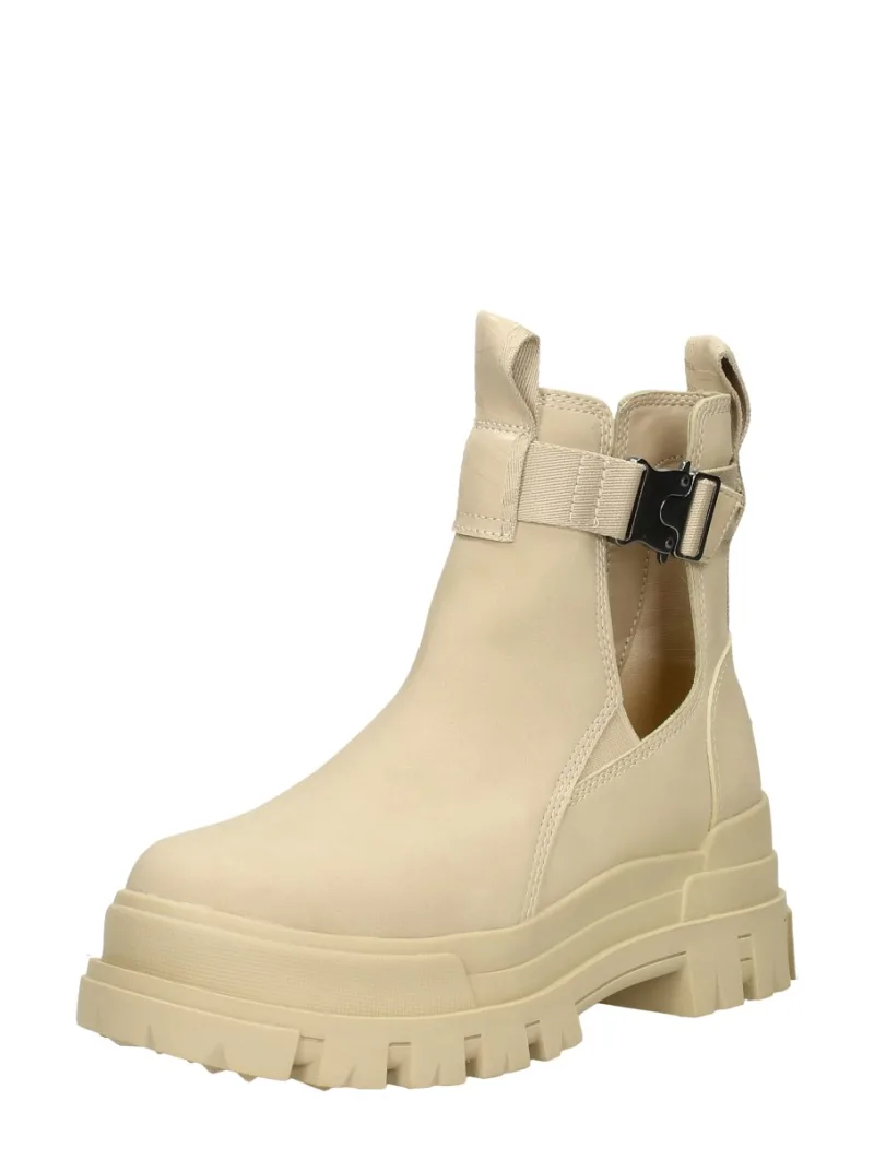 Buffalo Aspha COA Vegan, enkellaarsjes plat voor dames in beige, foto 2 van 2