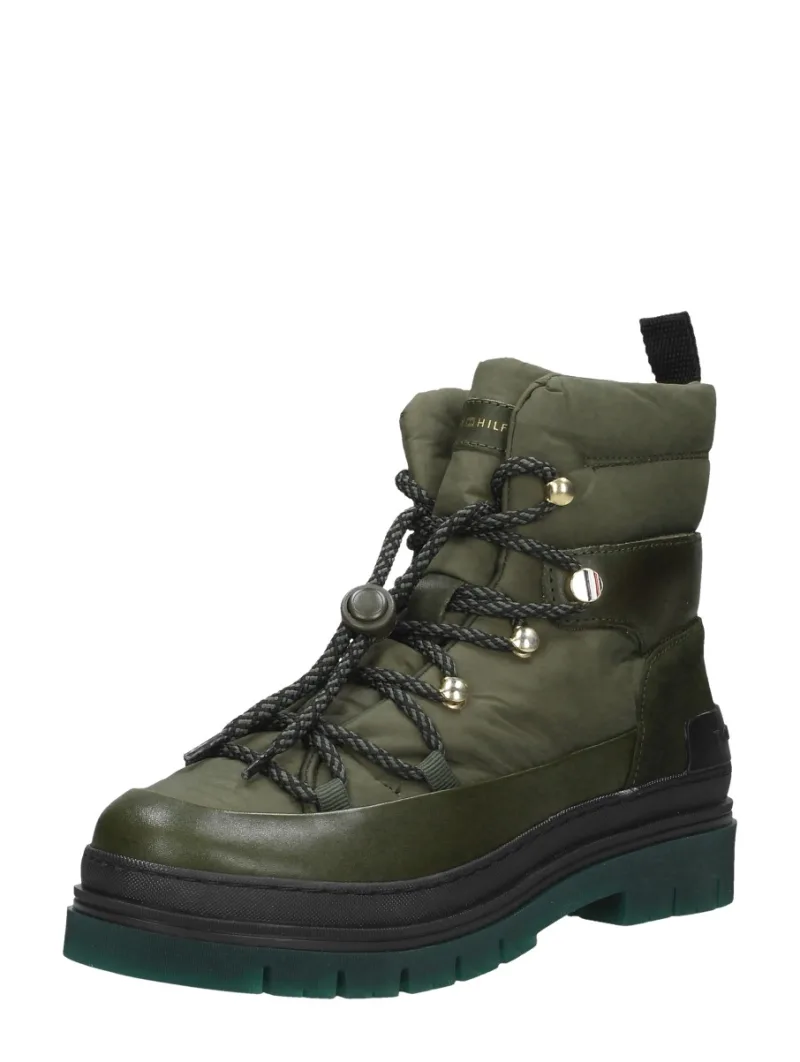 Tommy Hilfiger Laced Outdoor Boot, hoge veterschoenen voor dames in groen, foto 2 van 2