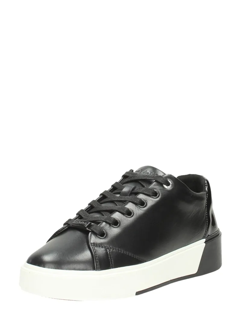 Calvin Klein Heel Cupsole Lace Up, lage veterschoenen voor dames in zwart, foto 2 van 2