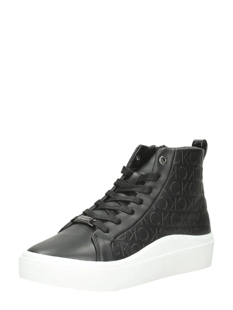 Calvin Klein Cupsole Wave High Top, hoge veterschoenen voor dames in zwart, foto 2 van 2