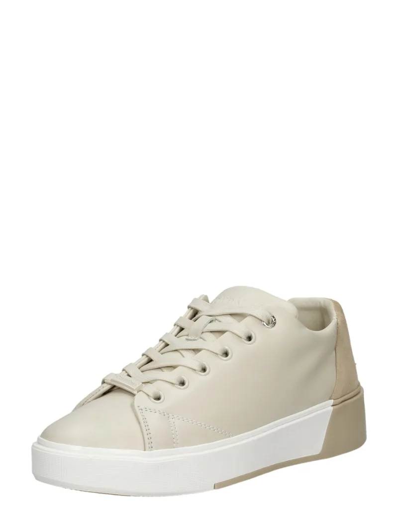 Calvin Klein Heel Cupsole Lace Up, lage veterschoenen voor dames in gebroken wit, foto 2 van 2