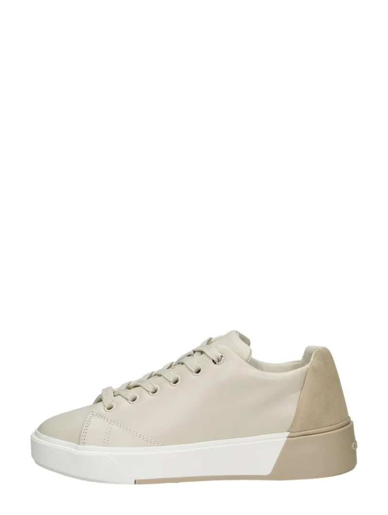 Calvin Klein Heel Cupsole Lace Up, lage veterschoenen voor dames in gebroken wit