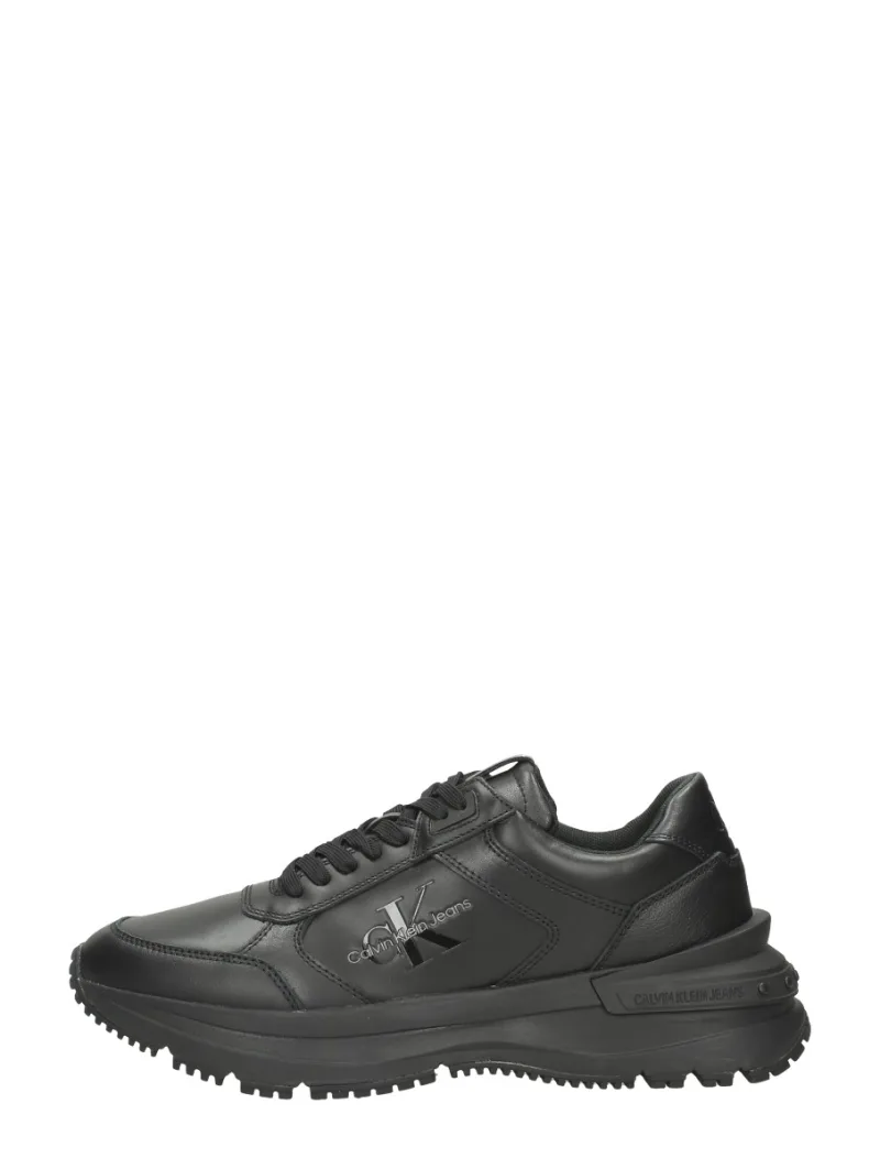 Calvin Klein Chunky Runn Laceup Low LTH-Nappa, lage sneakers voor heren in zwart